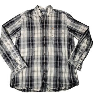 Carhartt XL Tall Plaid Button Up 100% Cotton Shirt Single Breast Pocket Size